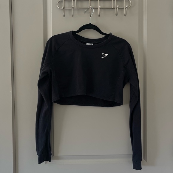 Gymshark Training Cropped Sweater Black - Picture 1 of 3